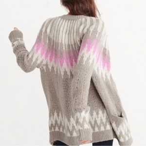 NWT Abercrombie & Fitch Faire isle Cardigan Sweater XS